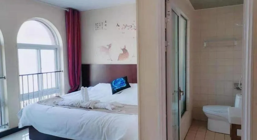 Bed in Shell Zaozhuang Taierzhuang Ancient City East Gate Hotel