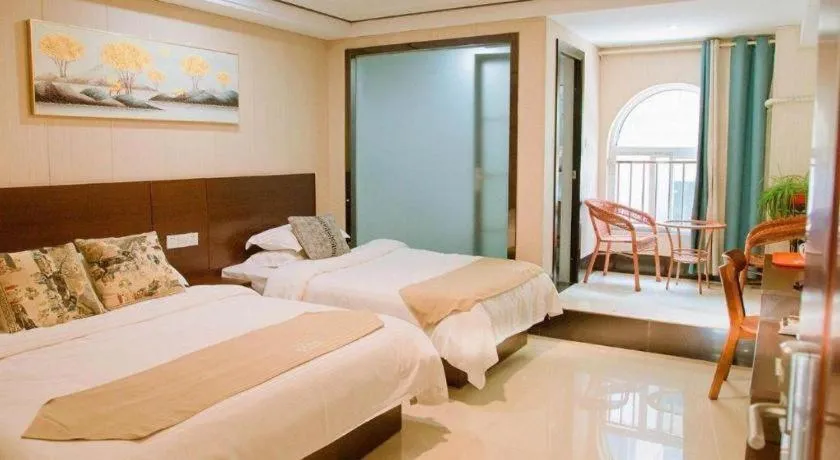 Bed in Shell Zaozhuang Taierzhuang Ancient City East Gate Hotel