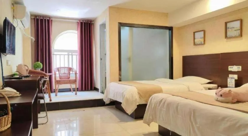 Bed in Shell Zaozhuang Taierzhuang Ancient City East Gate Hotel