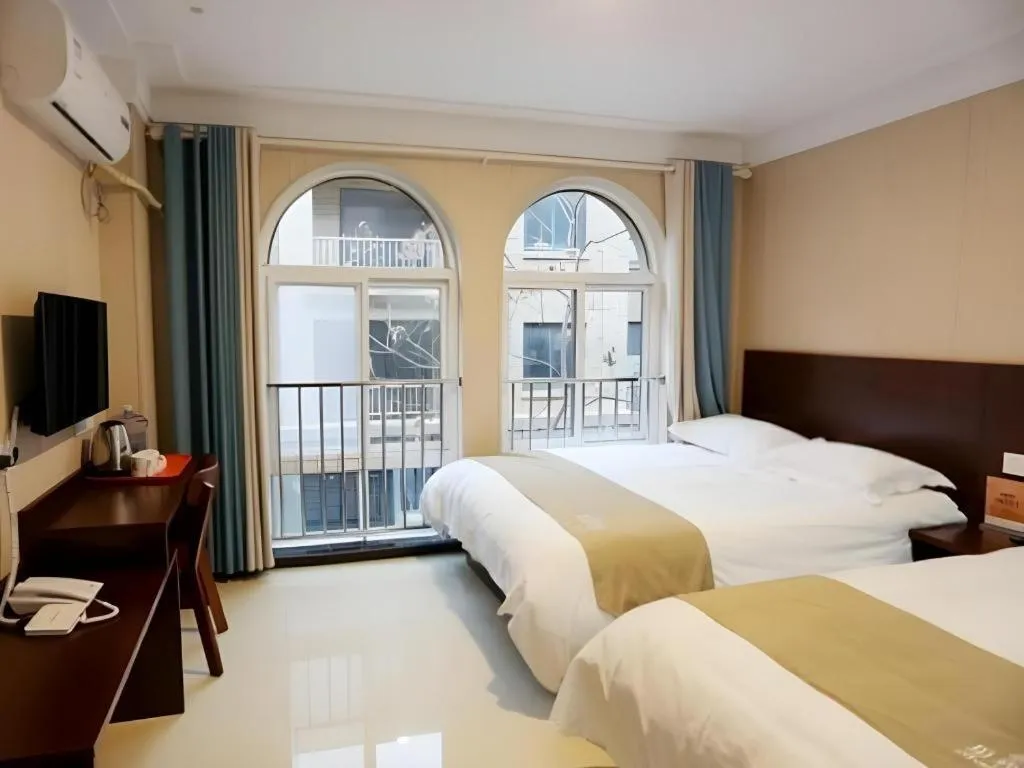 Bed in Shell Zaozhuang Taierzhuang Ancient City East Gate Hotel