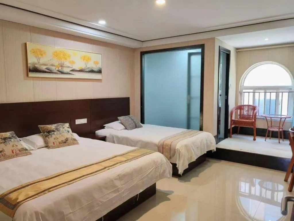 Bed in Shell Zaozhuang Taierzhuang Ancient City East Gate Hotel