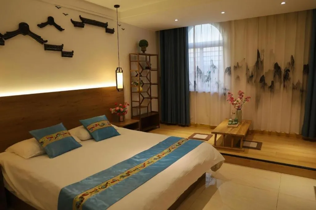 Bed in Shell Zaozhuang Taierzhuang Ancient City East Gate Hotel