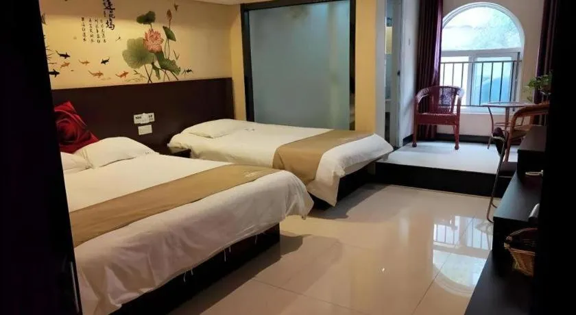 Bed in Shell Zaozhuang Taierzhuang Ancient City East Gate Hotel