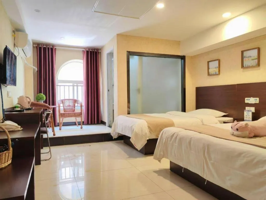 Bed in Shell Zaozhuang Taierzhuang Ancient City East Gate Hotel