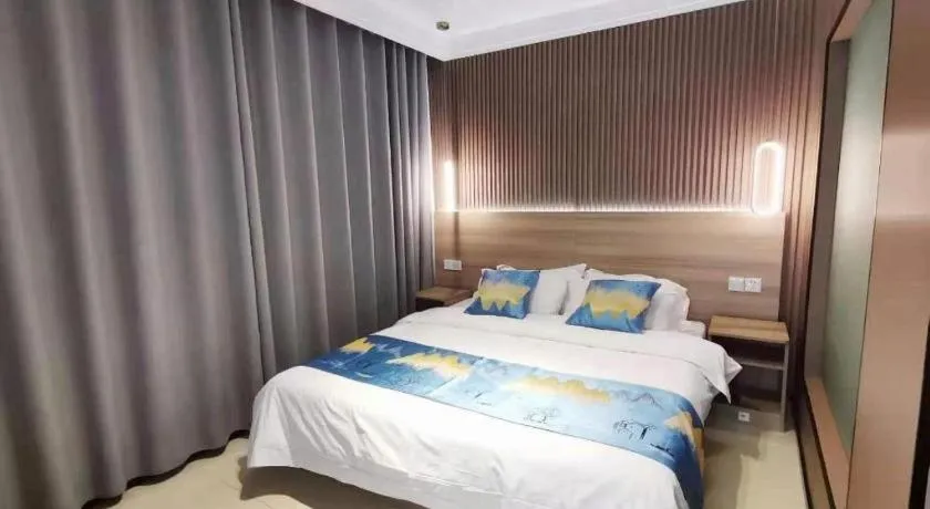 Bed in Shell Zaozhuang Taierzhuang Ancient City East Gate Hotel