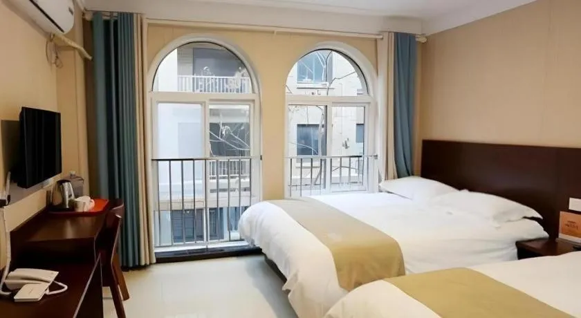 Bed in Shell Zaozhuang Taierzhuang Ancient City East Gate Hotel