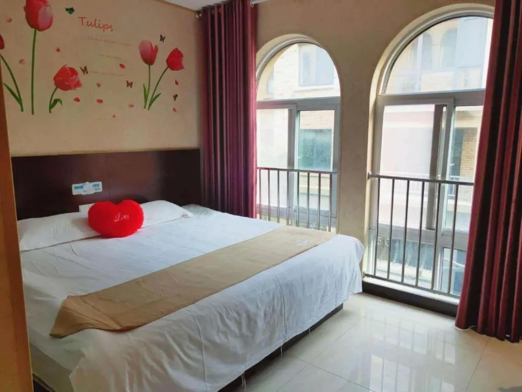 Bed in Shell Zaozhuang Taierzhuang Ancient City East Gate Hotel