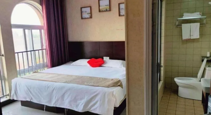 Bed in Shell Zaozhuang Taierzhuang Ancient City East Gate Hotel