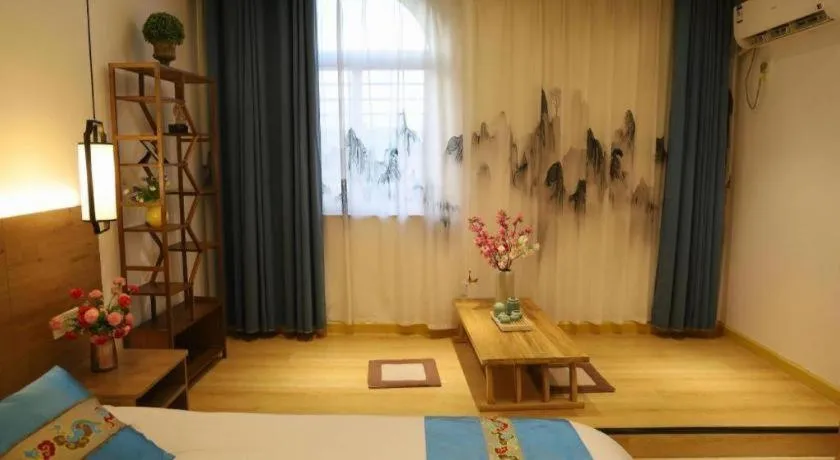 Bed in Shell Zaozhuang Taierzhuang Ancient City East Gate Hotel