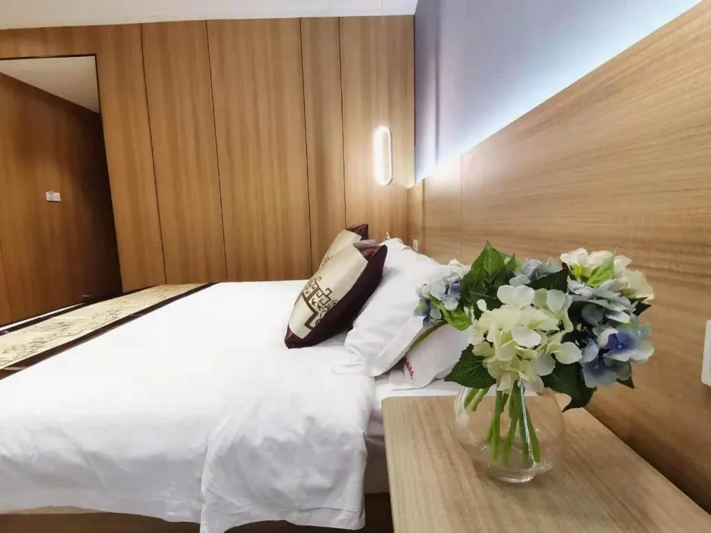 Bed in Shell Zaozhuang Taierzhuang Ancient City East Gate Hotel