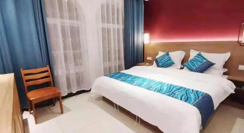 Bed in Shell Zaozhuang Taierzhuang Ancient City East Gate Hotel