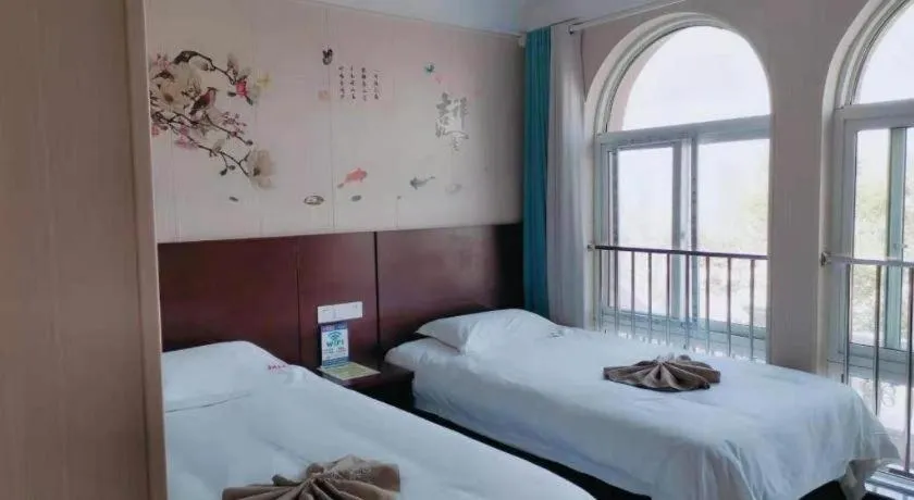 Bed in Shell Zaozhuang Taierzhuang Ancient City East Gate Hotel