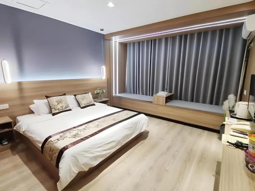 Bed in Shell Zaozhuang Taierzhuang Ancient City East Gate Hotel