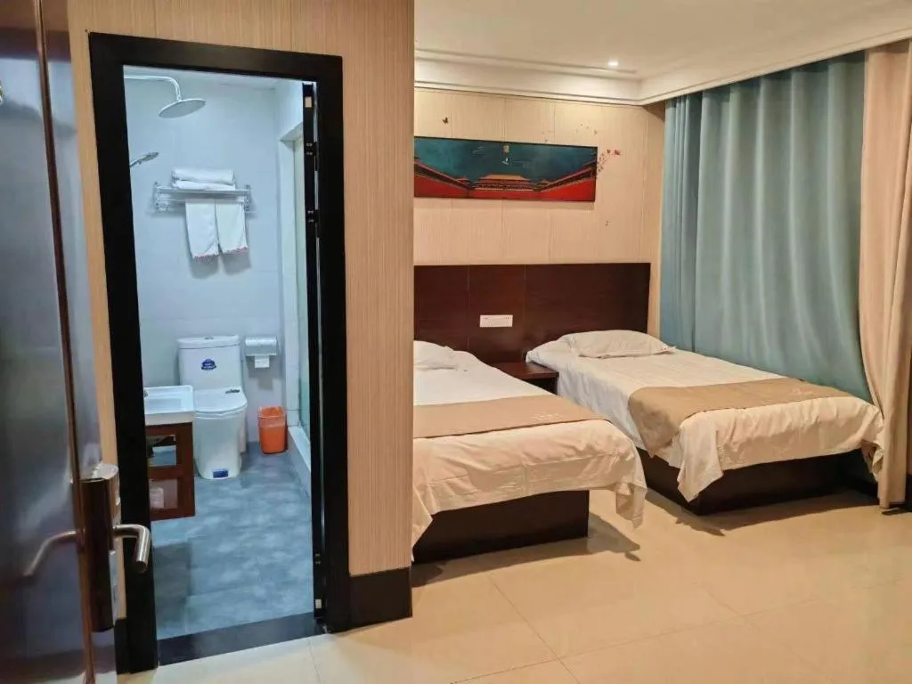 Bed in Shell Zaozhuang Taierzhuang Ancient City East Gate Hotel