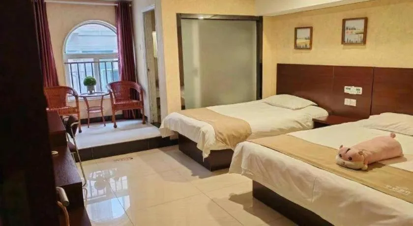 Bed in Shell Zaozhuang Taierzhuang Ancient City East Gate Hotel