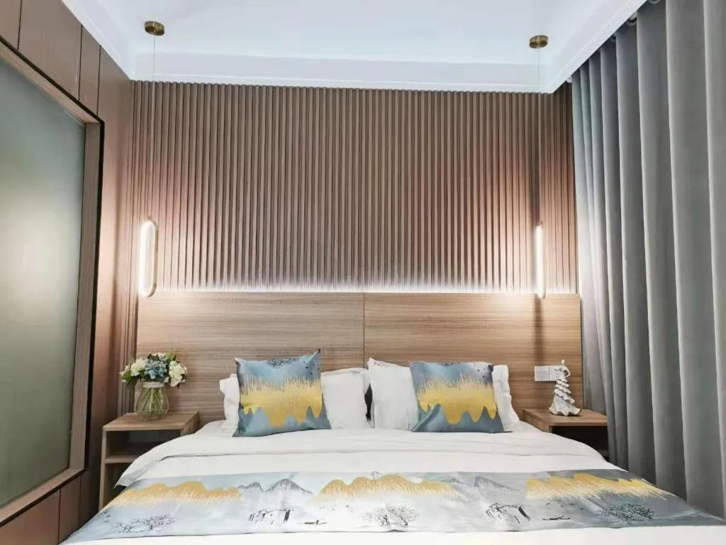 Bed in Shell Zaozhuang Taierzhuang Ancient City East Gate Hotel