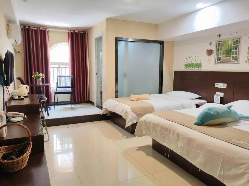 Bed in Shell Zaozhuang Taierzhuang Ancient City East Gate Hotel