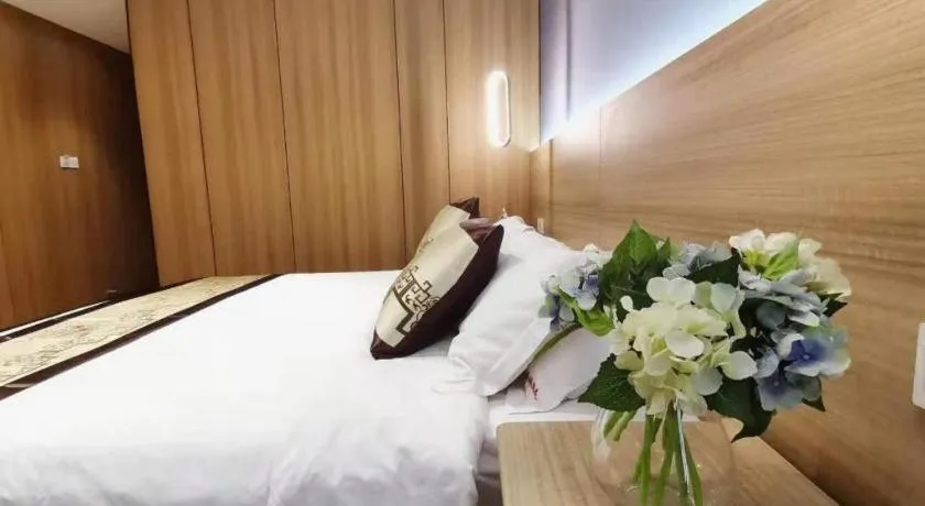 Bed in Shell Zaozhuang Taierzhuang Ancient City East Gate Hotel