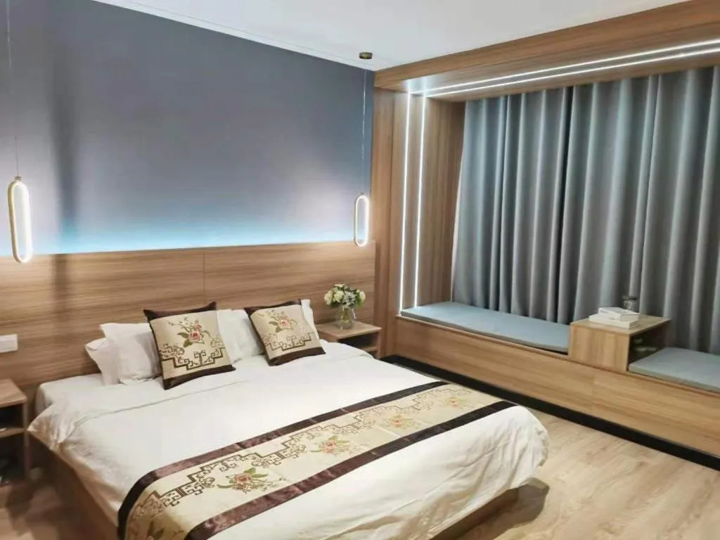 Bed in Shell Zaozhuang Taierzhuang Ancient City East Gate Hotel