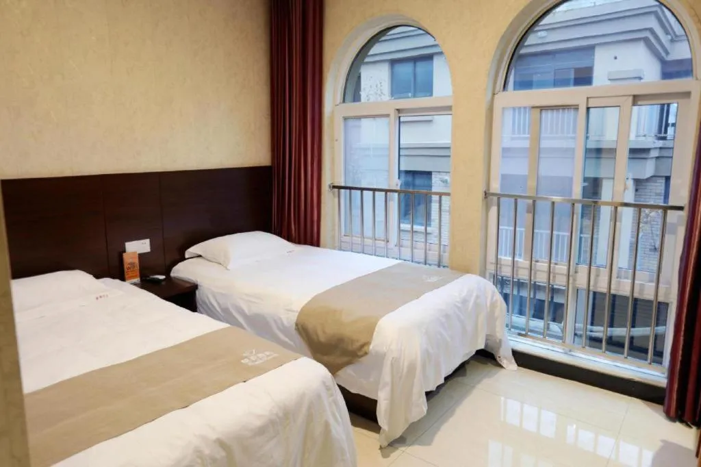 Bed in Shell Zaozhuang Taierzhuang Ancient City East Gate Hotel