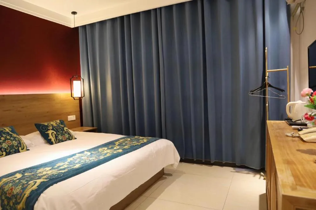 Bed in Shell Zaozhuang Taierzhuang Ancient City East Gate Hotel