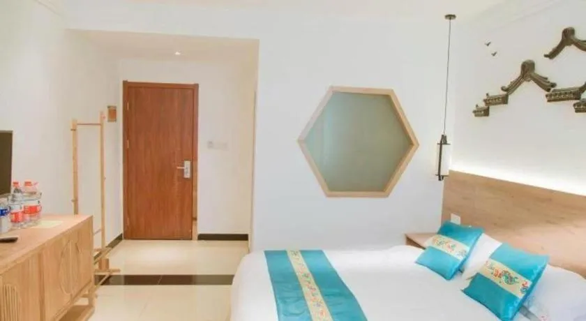 Bed in Shell Zaozhuang Taierzhuang Ancient City East Gate Hotel