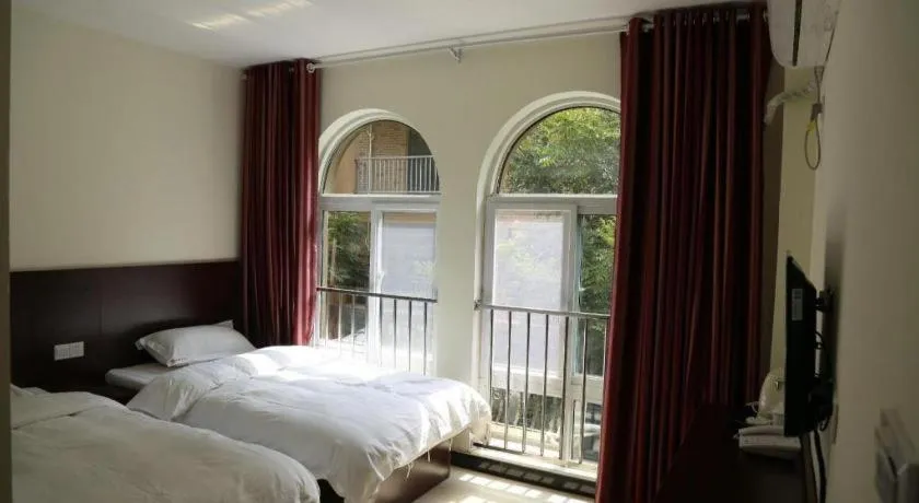 Bed in Shell Zaozhuang Taierzhuang Ancient City East Gate Hotel