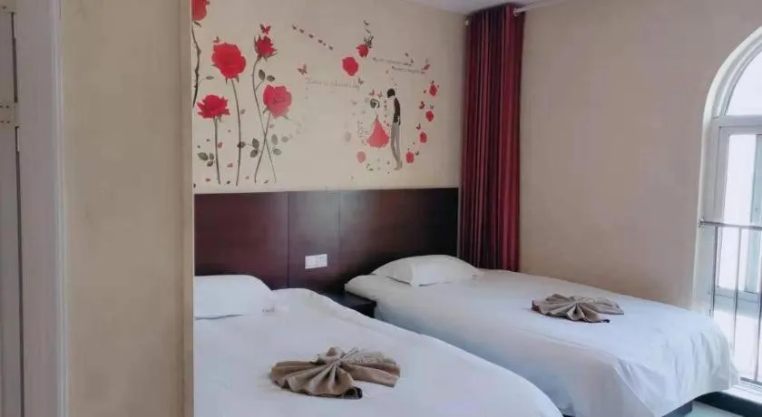 Bed in Shell Zaozhuang Taierzhuang Ancient City East Gate Hotel