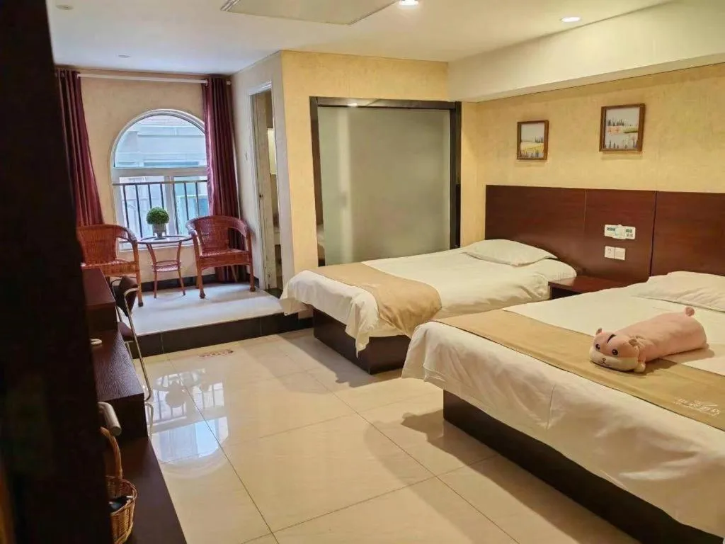 Bed in Shell Zaozhuang Taierzhuang Ancient City East Gate Hotel