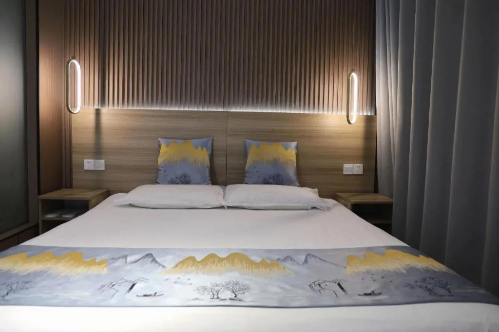 Bed in Shell Zaozhuang Taierzhuang Ancient City East Gate Hotel