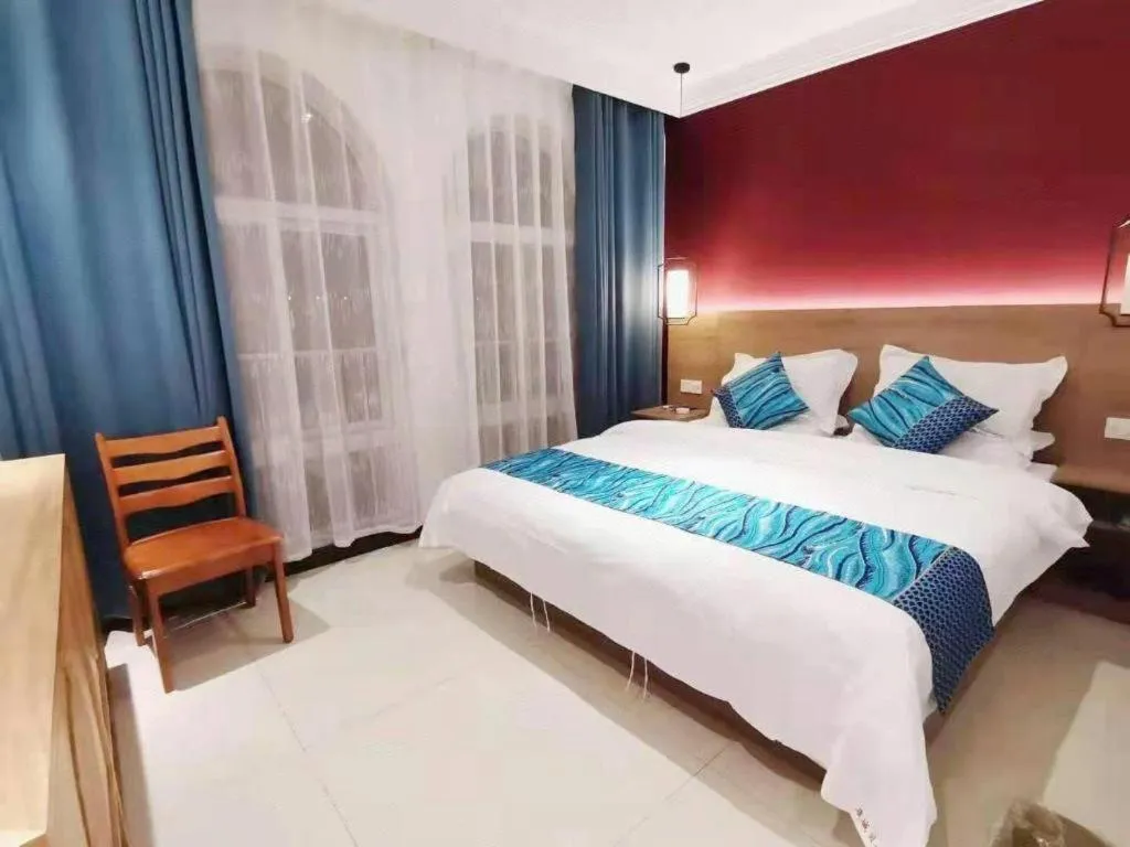 Bed in Shell Zaozhuang Taierzhuang Ancient City East Gate Hotel