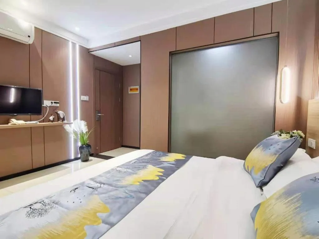 Bed in Shell Zaozhuang Taierzhuang Ancient City East Gate Hotel