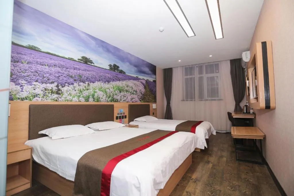 Bed in Thank Inn Hotel Hebei Hengshui Development Zone Baoyun Street Hengbai