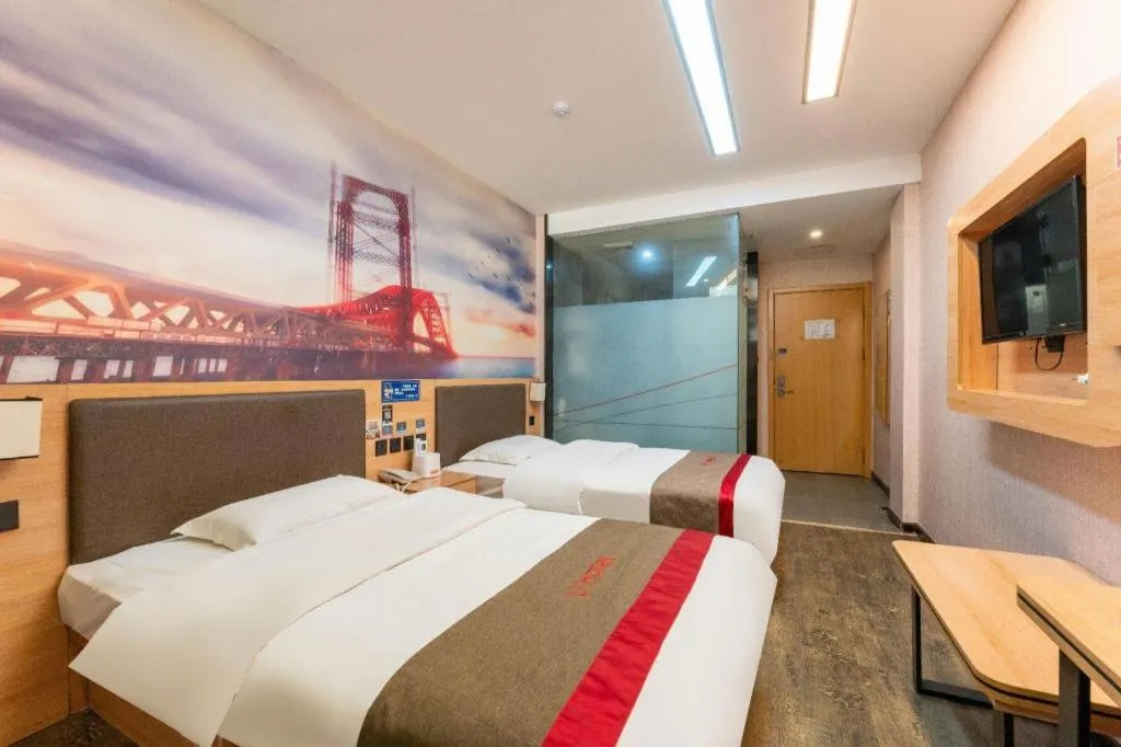 Bed in Thank Inn Hotel Hebei Hengshui Development Zone Baoyun Street Hengbai