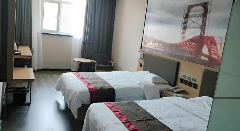Bed in Thank Inn Hotel Hebei Hengshui Development Zone Baoyun Street Hengbai