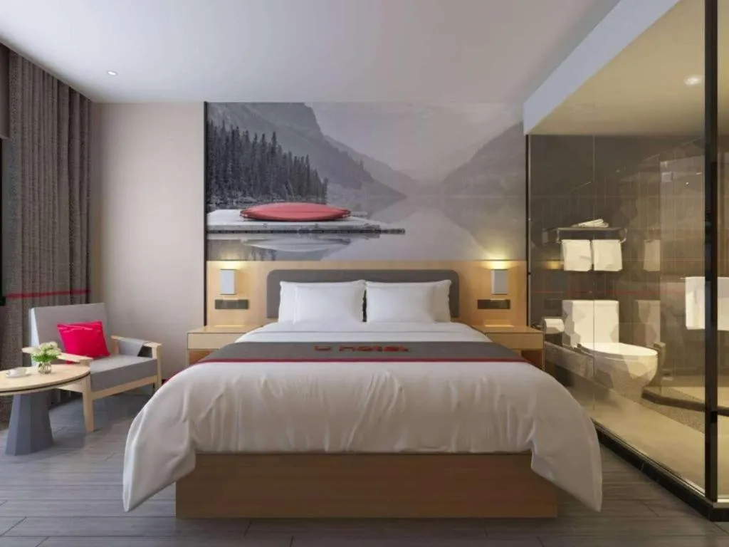 Bed in Thank Inn Hotel Hebei Hengshui Development Zone Baoyun Street Hengbai