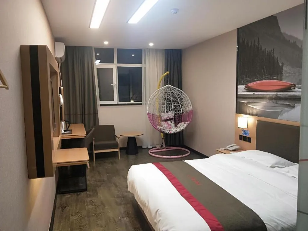 Bed in Thank Inn Hotel Hebei Hengshui Development Zone Baoyun Street Hengbai