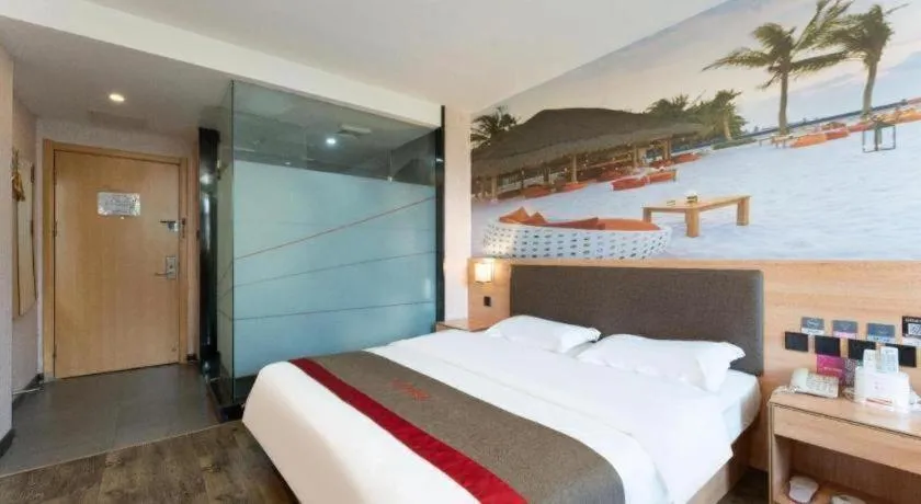 Bed in Thank Inn Hotel Hebei Hengshui Development Zone Baoyun Street Hengbai