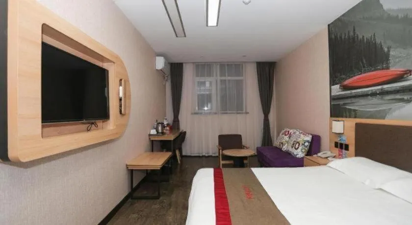 Bed in Thank Inn Hotel Hebei Hengshui Development Zone Baoyun Street Hengbai