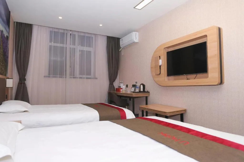 Bed in Thank Inn Hotel Hebei Hengshui Development Zone Baoyun Street Hengbai