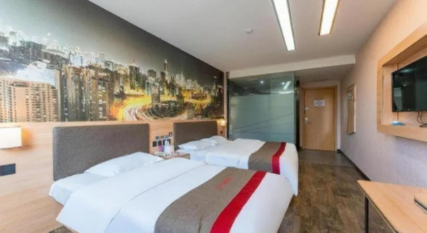 Bed in Thank Inn Hotel Hebei Hengshui Development Zone Baoyun Street Hengbai