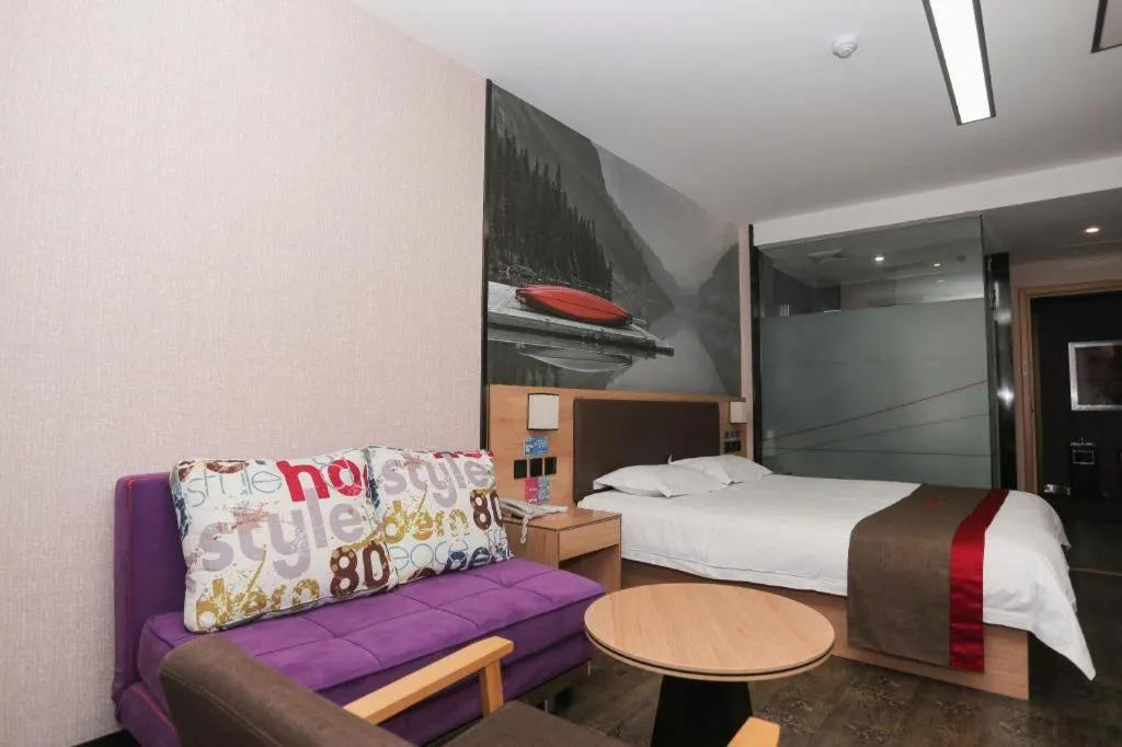 Bed in Thank Inn Hotel Hebei Hengshui Development Zone Baoyun Street Hengbai
