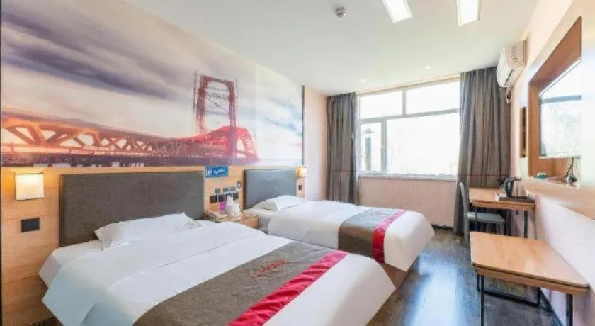 Bed in Thank Inn Hotel Hebei Hengshui Development Zone Baoyun Street Hengbai