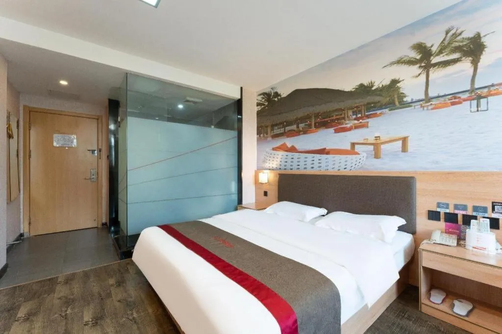 Bed in Thank Inn Hotel Hebei Hengshui Development Zone Baoyun Street Hengbai