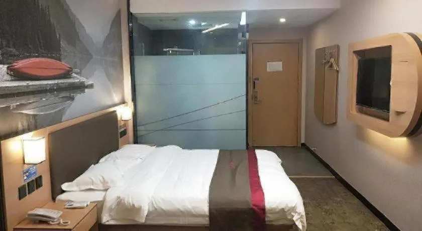 Bed in Thank Inn Hotel Hebei Hengshui Development Zone Baoyun Street Hengbai