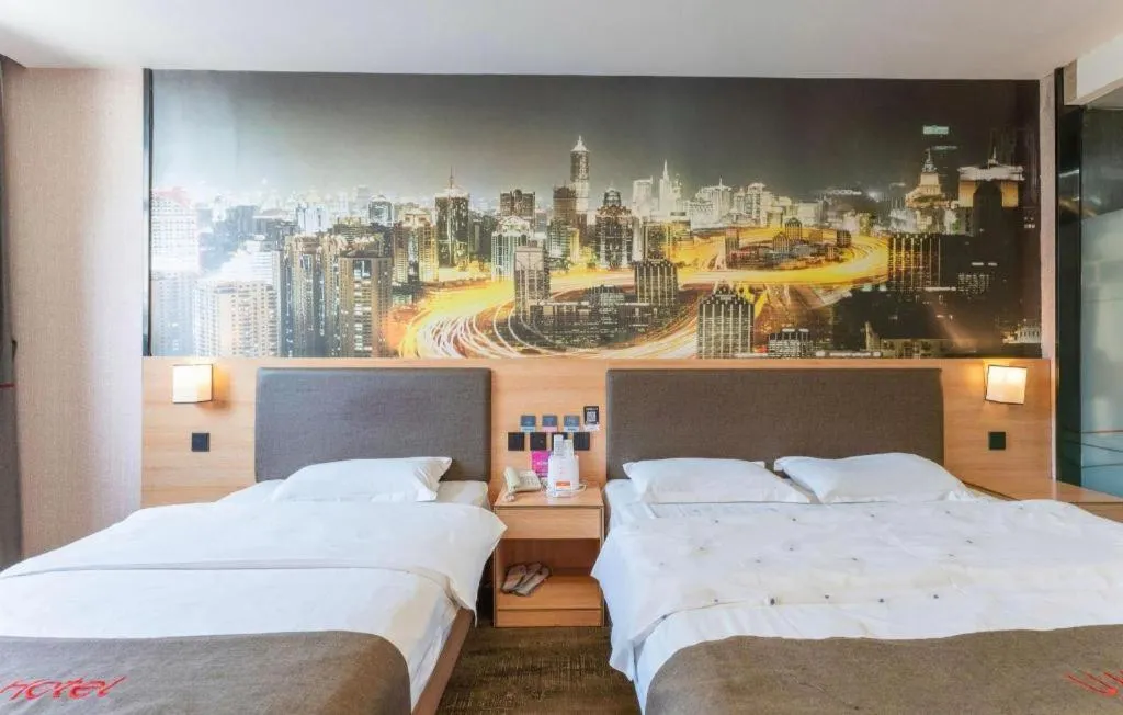 Bed in Thank Inn Hotel Hebei Hengshui Development Zone Baoyun Street Hengbai