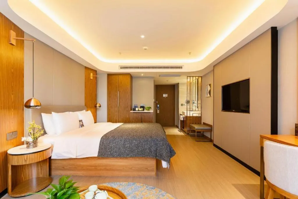 Bed in Yitel Collection Shenyang Hunnan Olympic Sports Center Caixia Street Metro Station