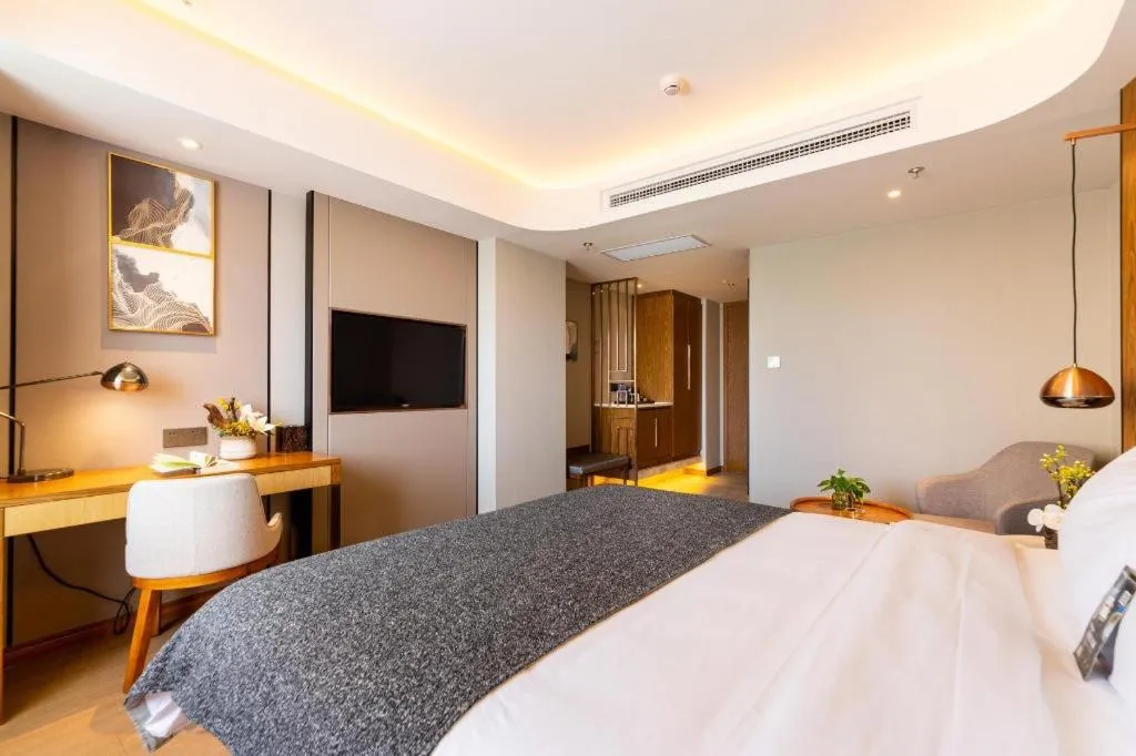 Bed in Yitel Collection Shenyang Hunnan Olympic Sports Center Caixia Street Metro Station