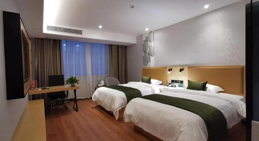 Bed in GreenTree Inn Ganzhou Gan County Bus Station