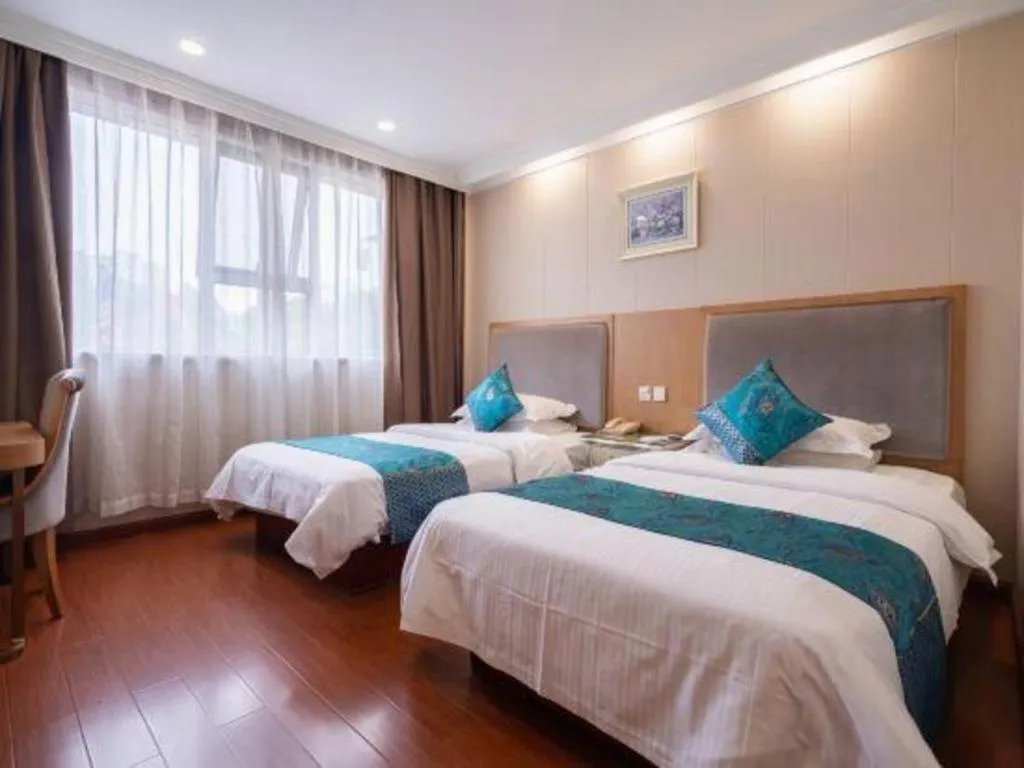 Bed in GreenTree Inn Wuxi Xinwu District Meicun Town Taibo Avenue